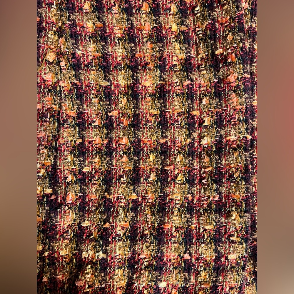Sag Harbor Dress coat basket weave orange yellow red and brown size 16 - Picture 12 of 13